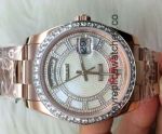Replica Rolex DayDate Diamond Bezel Rose Gold Watch